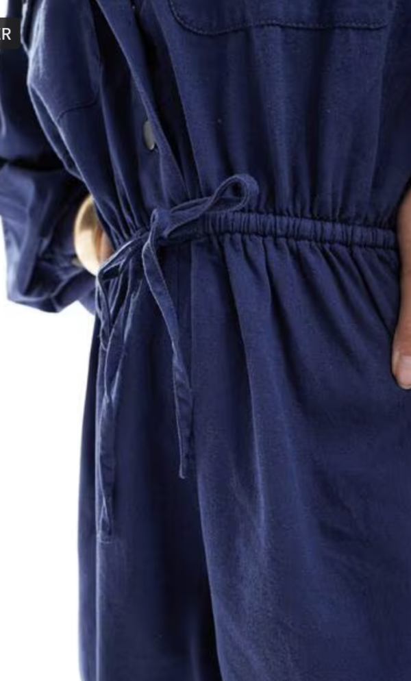 Banana Sleeve Cinched Waist Twill Playsuit - Image 2